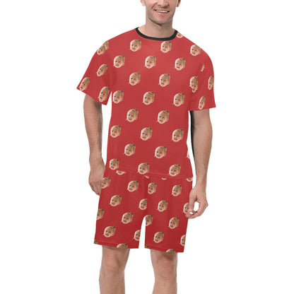 Custom Husband/Boyfriend Face Pajamas | Personalized Men's Short Pajama Set Birthday Gift