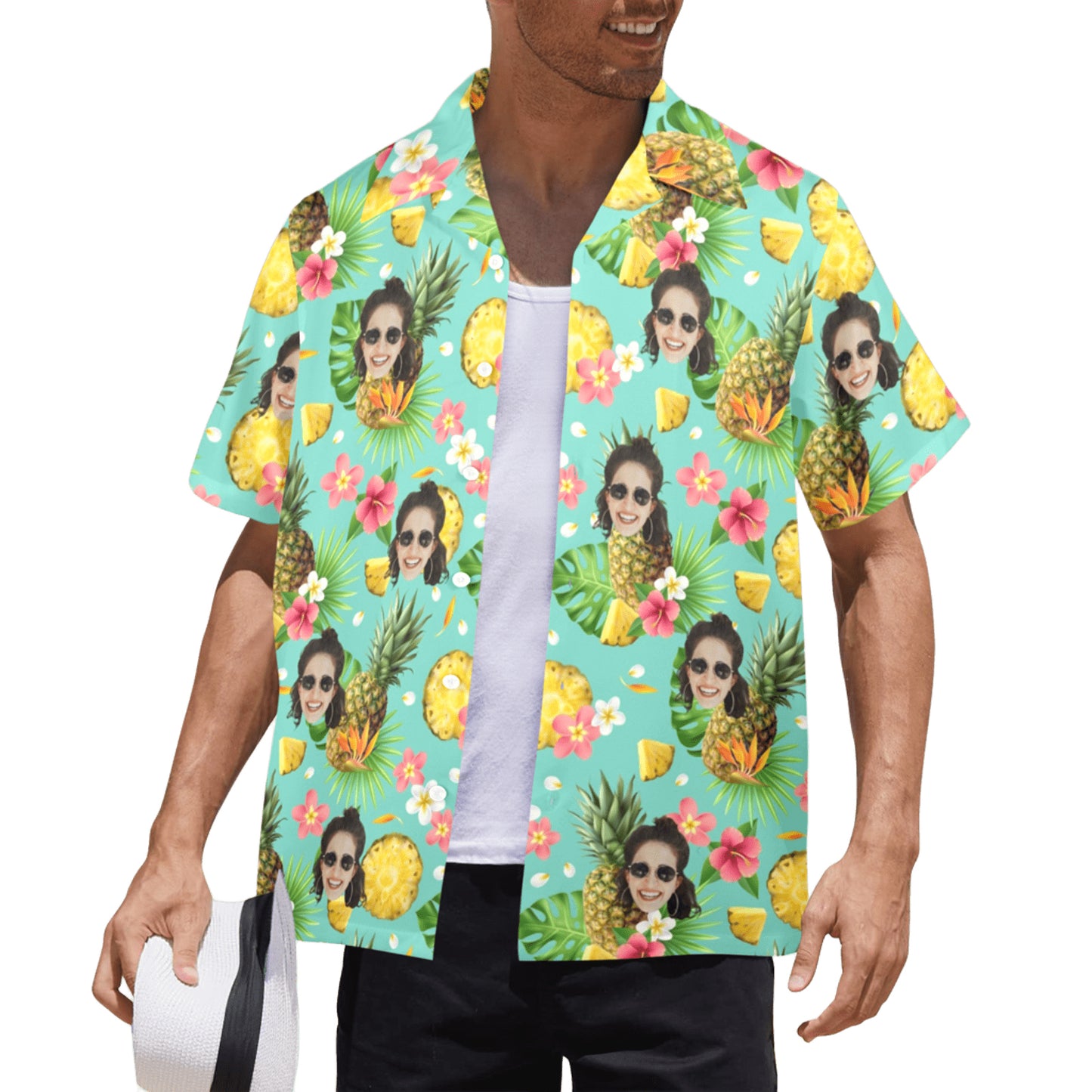 Custom Face Pineapple Hawaiian Shirt | Personalized Tropical Aloha Shirt For Summer Vacation