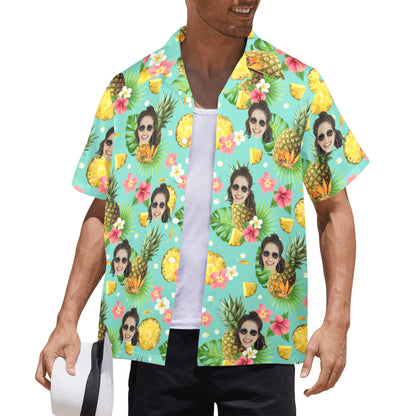 Custom Face Pineapple Hawaiian Shirt | Personalized Tropical Aloha Shirt For Summer Vacation