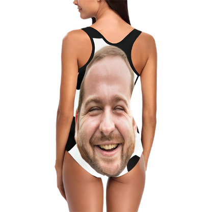 Custom Milk Cow Color Face Swimsuit | Unique Women's Tank Top One Piece Bathing Suit Float Trip