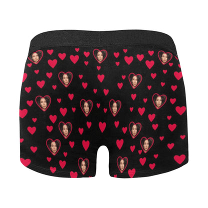 Custom Big Face For Love Underwear | Personalized Photo Men's Boxer Briefs Valentine's Day Gift