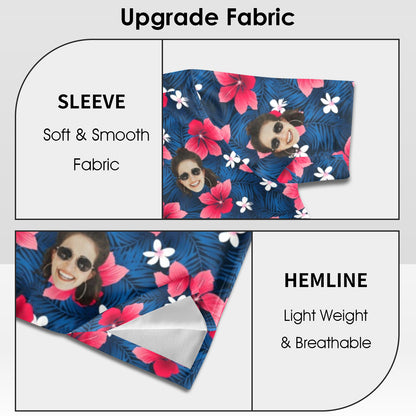 Custom Face Flower Petals Hawaiian Shirt | Personalized Tropical Aloha Shirt Father's Day Gift