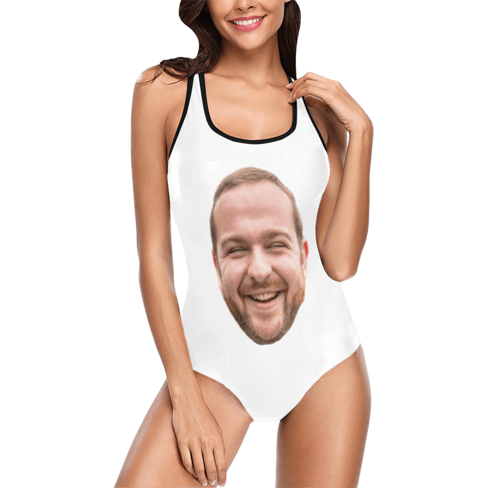 Custom Multi Color Face Swimsuit | Unique Women's Tank Top One Piece Bathing Suit Bachelor Party