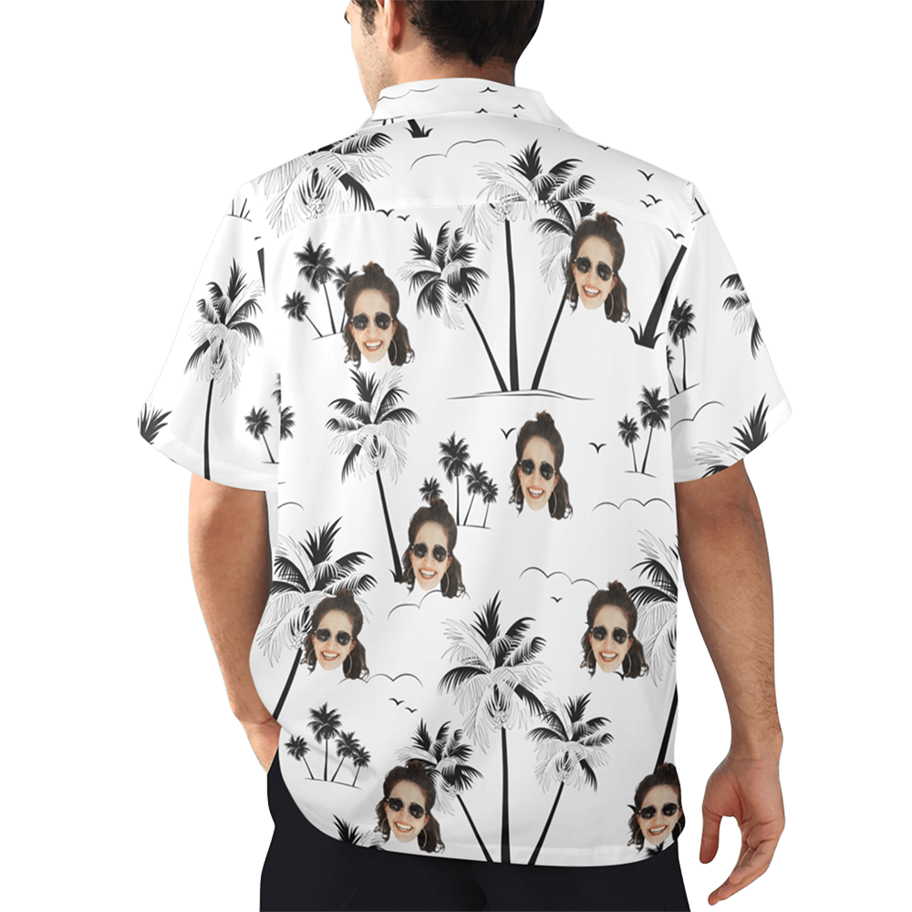 Custom Face Coconut Tree Hawaiian Shirt | Personalized Tropical Aloha Shirt Father's Day Gift