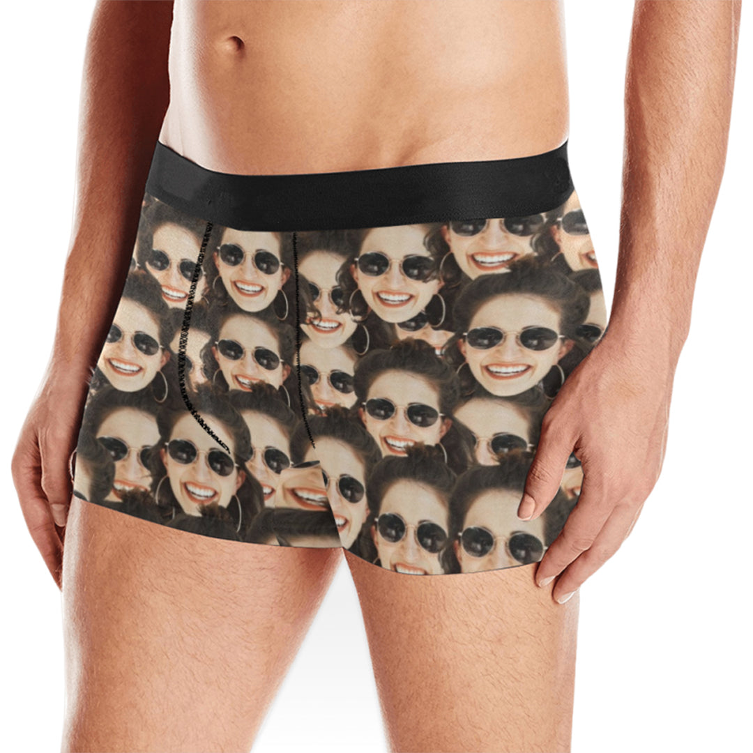 Custom Funny Dense Face Underwear | Personalized Photo Men's Boxer Briefs Valentine's Day Gift