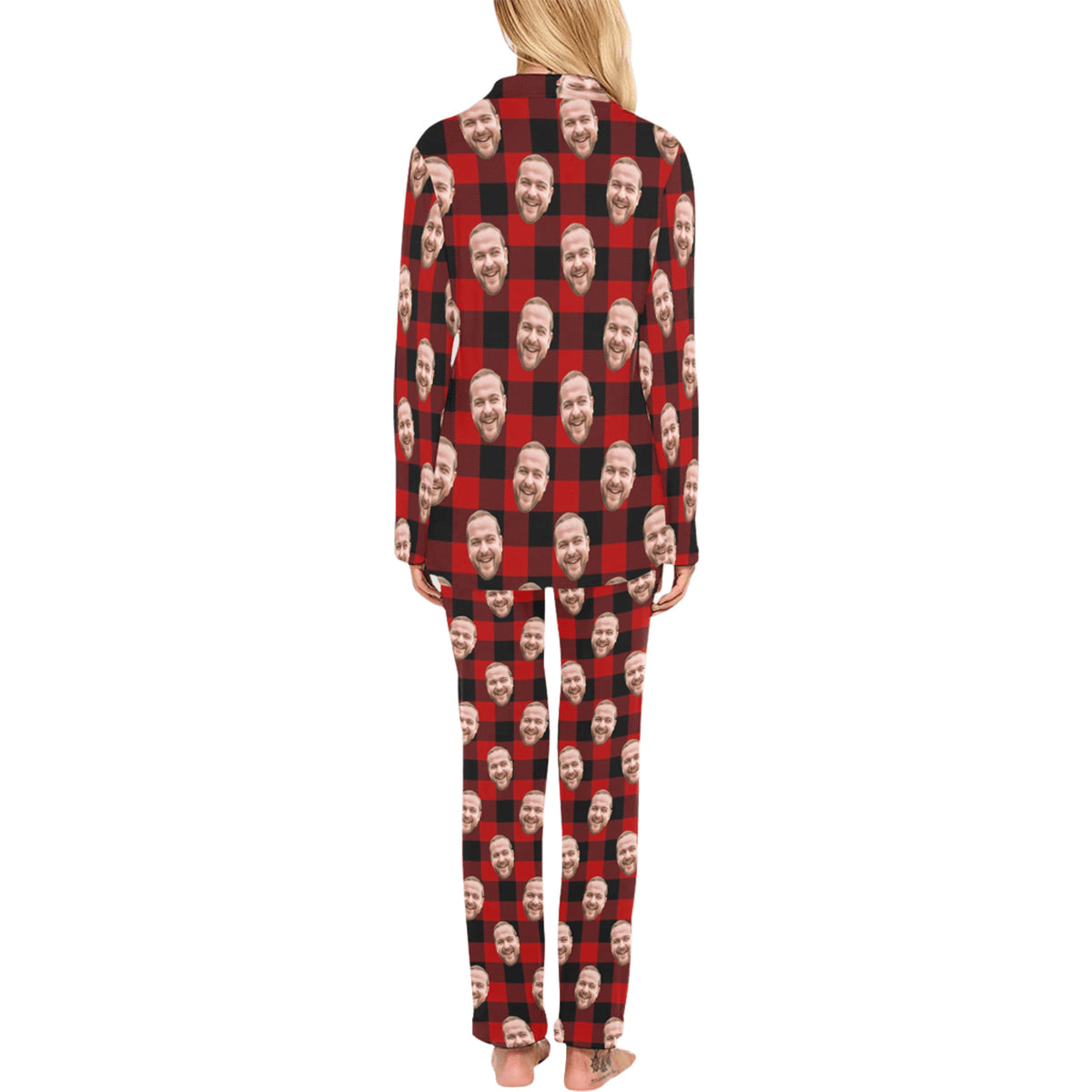 Custom Face Christams Pajamas | Personalized Women's Long Pajama Set Christmas Gift