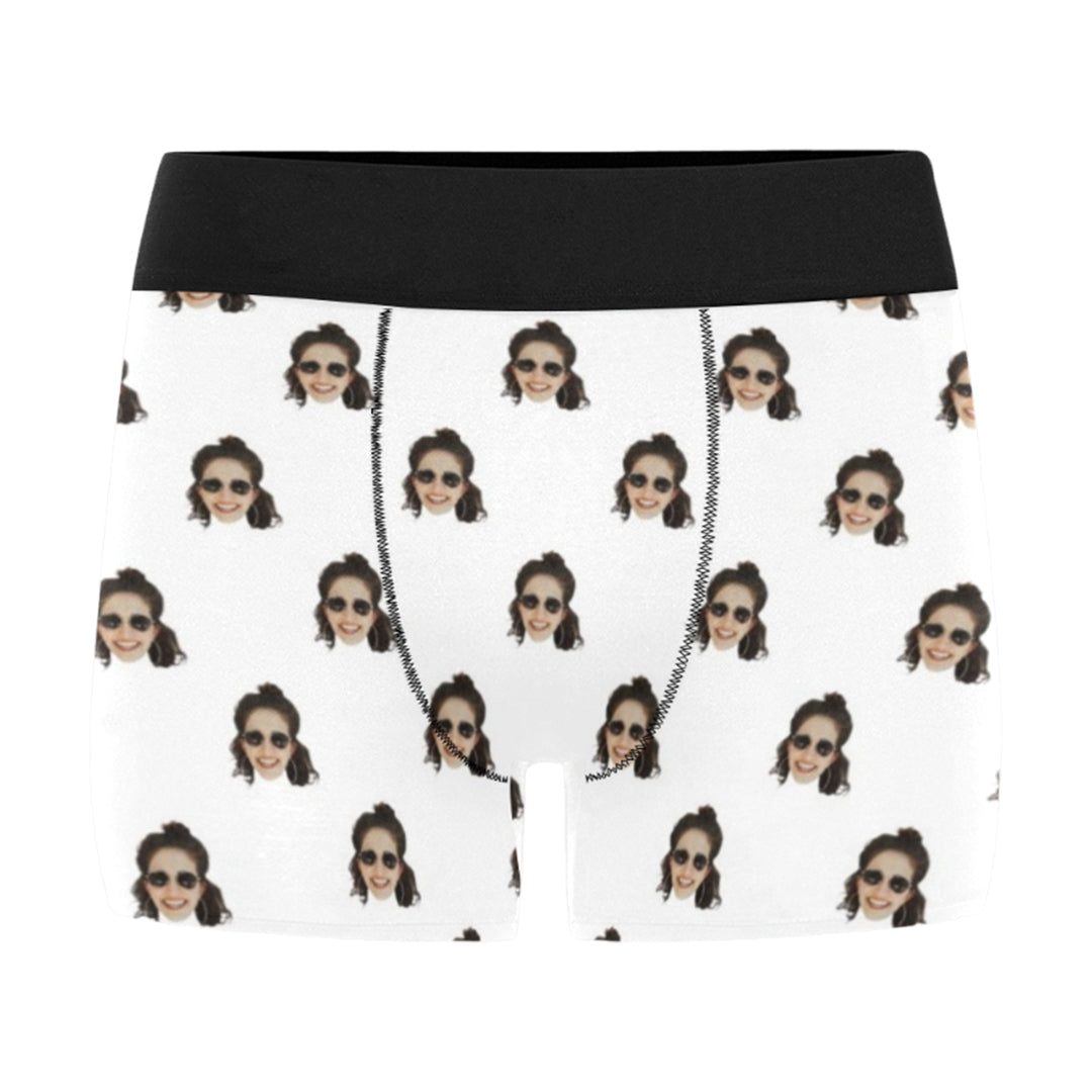 Custom Girlfriend/Wife Face Underwear | Personalized Photo Men's Boxer Briefs Funny Gifts