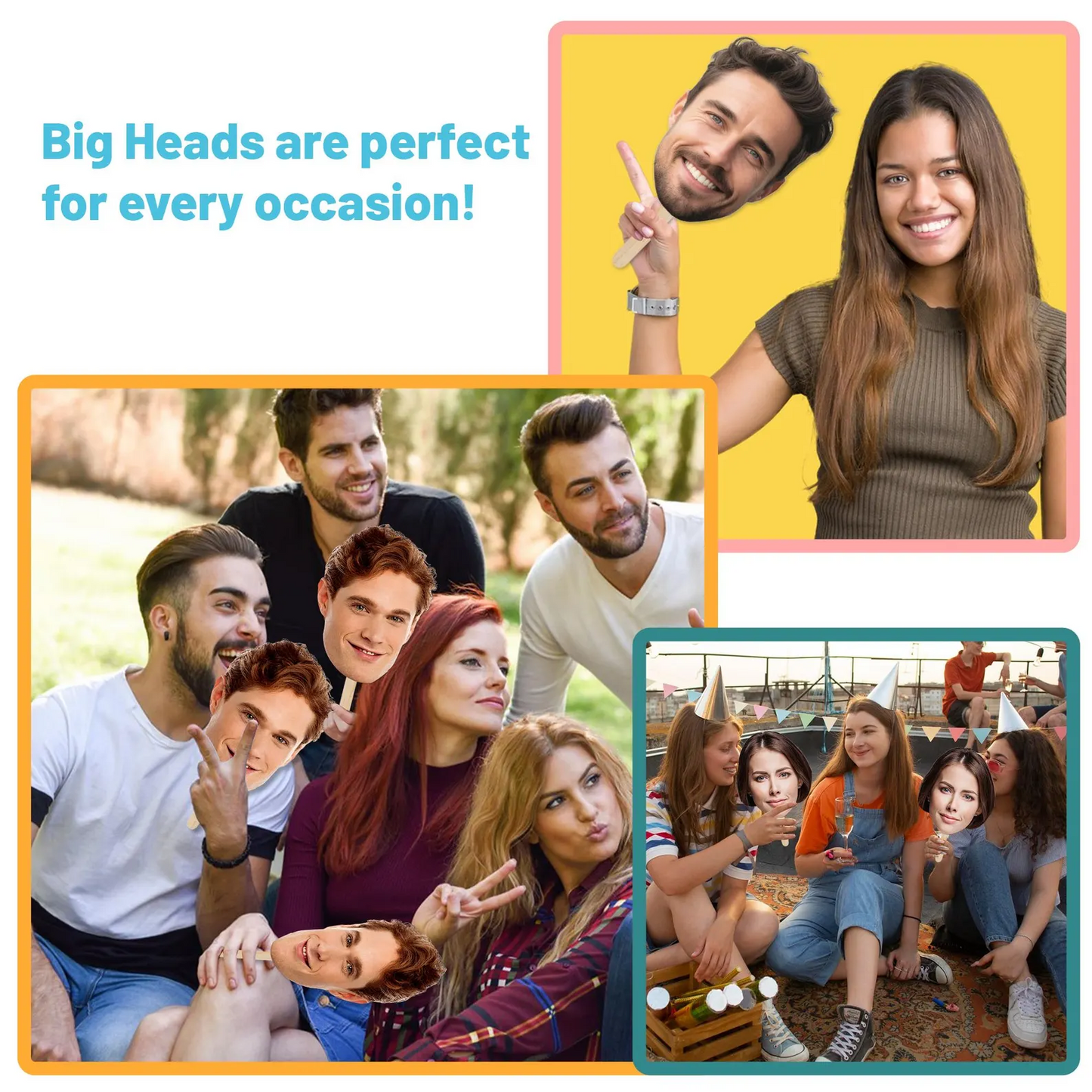 Custom Big Face On A Stick - Personalized Funny Photo Cutout For Parties | Birthday Wedding & Event Decorations