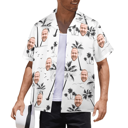 Custom Face Coconut Tree Hawaiian Shirt | Personalized Tropical Aloha Shirt Father's Day Gift