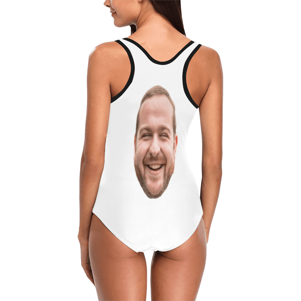 Custom Multi Color Face Swimsuit | Unique Women's Tank Top One Piece Bathing Suit Bachelor Party
