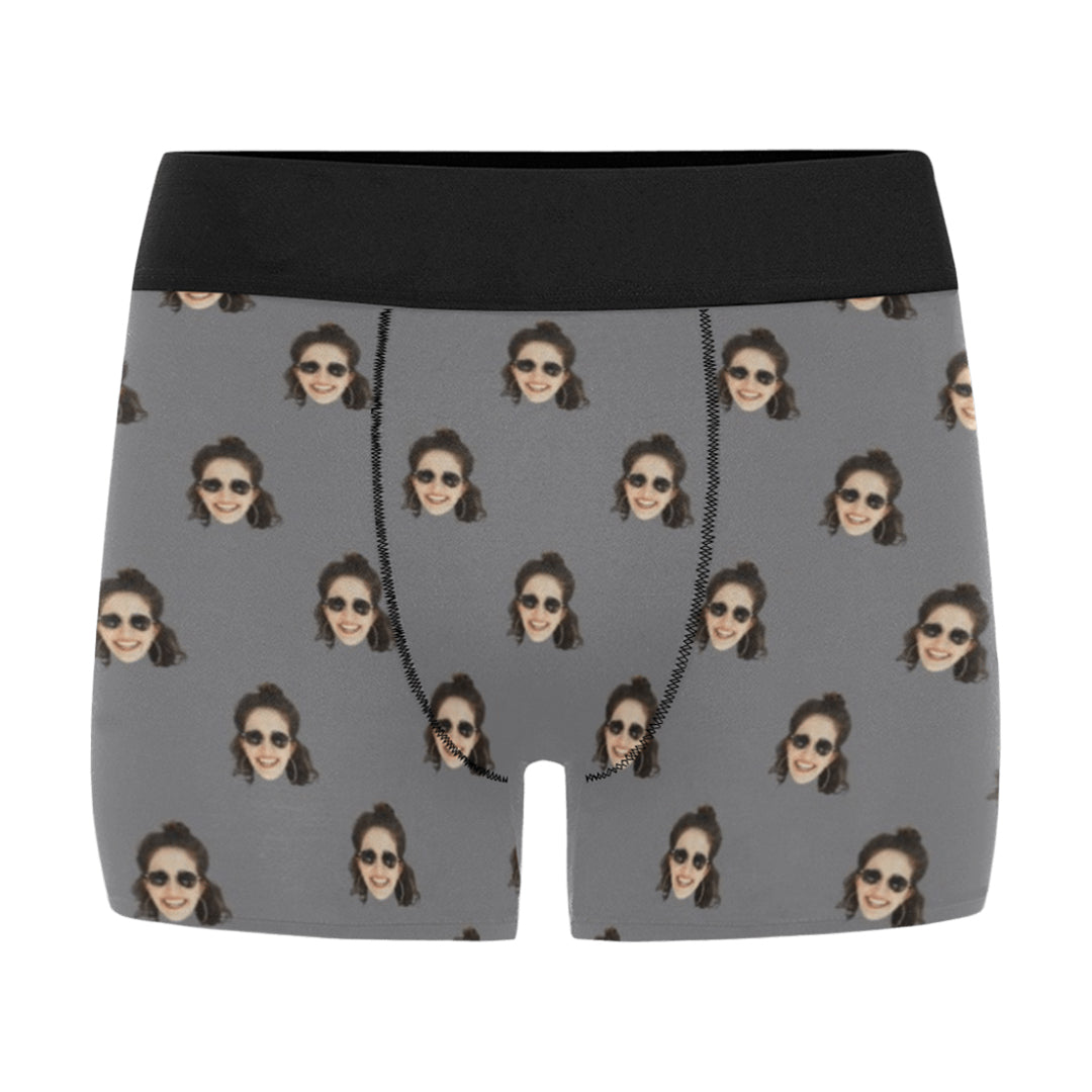 Custom Girlfriend/Wife Face Underwear | Personalized Photo Men's Boxer Briefs Funny Gifts
