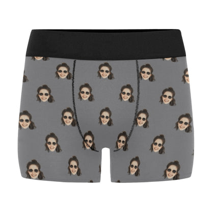 Custom Girlfriend/Wife Face Underwear | Personalized Photo Men's Boxer Briefs Funny Gifts