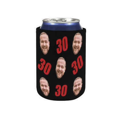 Personalized Face&Age Can Cooler | Custom Neoprene Koozies Non Slip for Beer Cans&Bottles Funny Birthday Party Favors