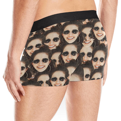 Custom Funny Dense Face Underwear | Personalized Photo Men's Boxer Briefs Valentine's Day Gift