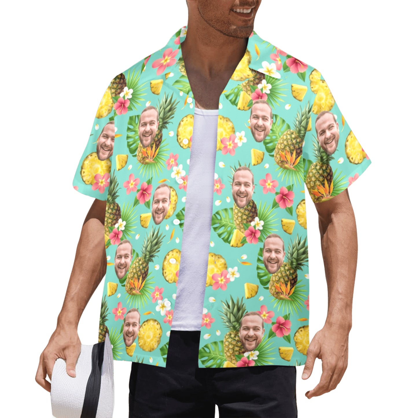 Custom Face Pineapple Hawaiian Shirt | Personalized Tropical Aloha Shirt For Summer Vacation