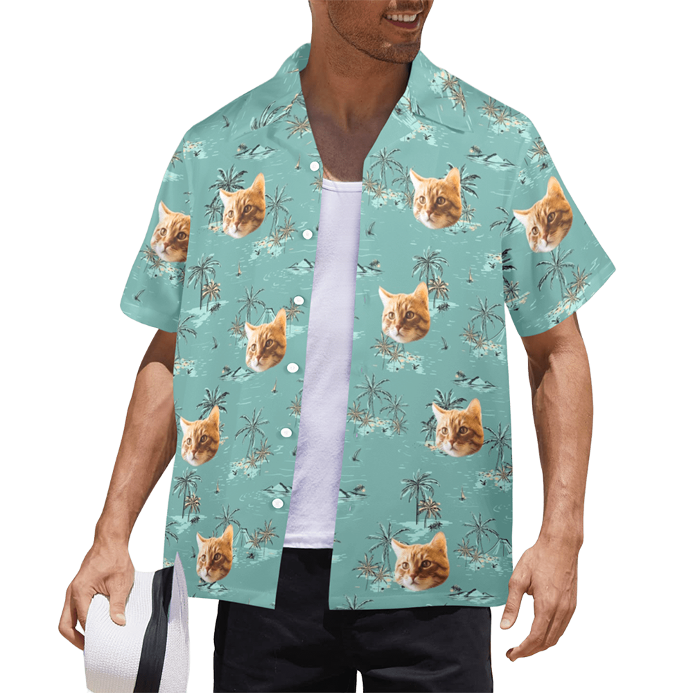 Custom Face Coconut Tree&Island Hawaiian Shirt | Personalized Tropical Aloha Shirt Birthday&Bachelor Party Gift