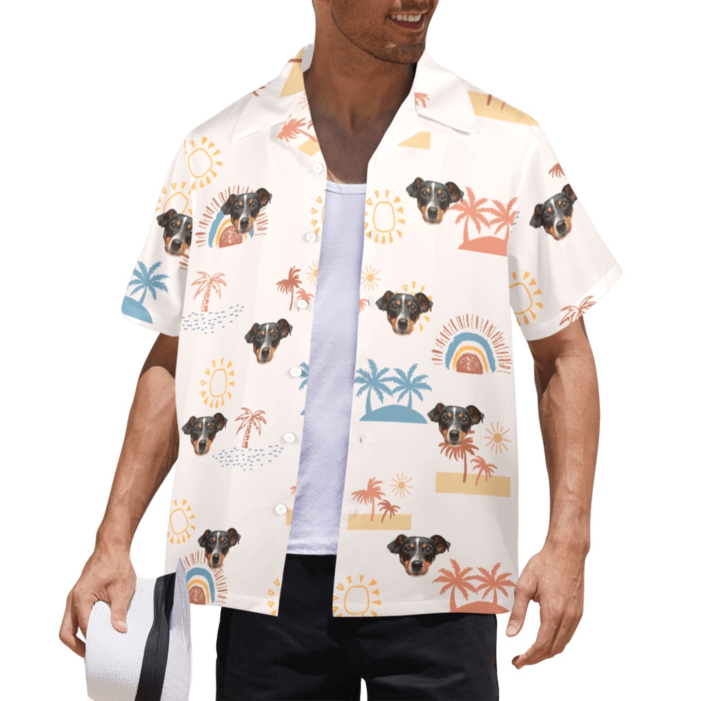 Custom Face Anime Sunset Coconut Breeze Hawaiian Shirt | Personalized Tropical Aloha Shirt For Wedding/Bachelor Party