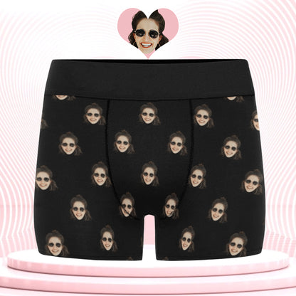 Custom Girlfriend/Wife Face Underwear | Personalized Photo Men's Boxer Briefs Funny Gifts