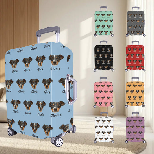 Personalized Face Name Luggage Cover| Custom Prank Photo Suitcase Cover Birthday Gifts