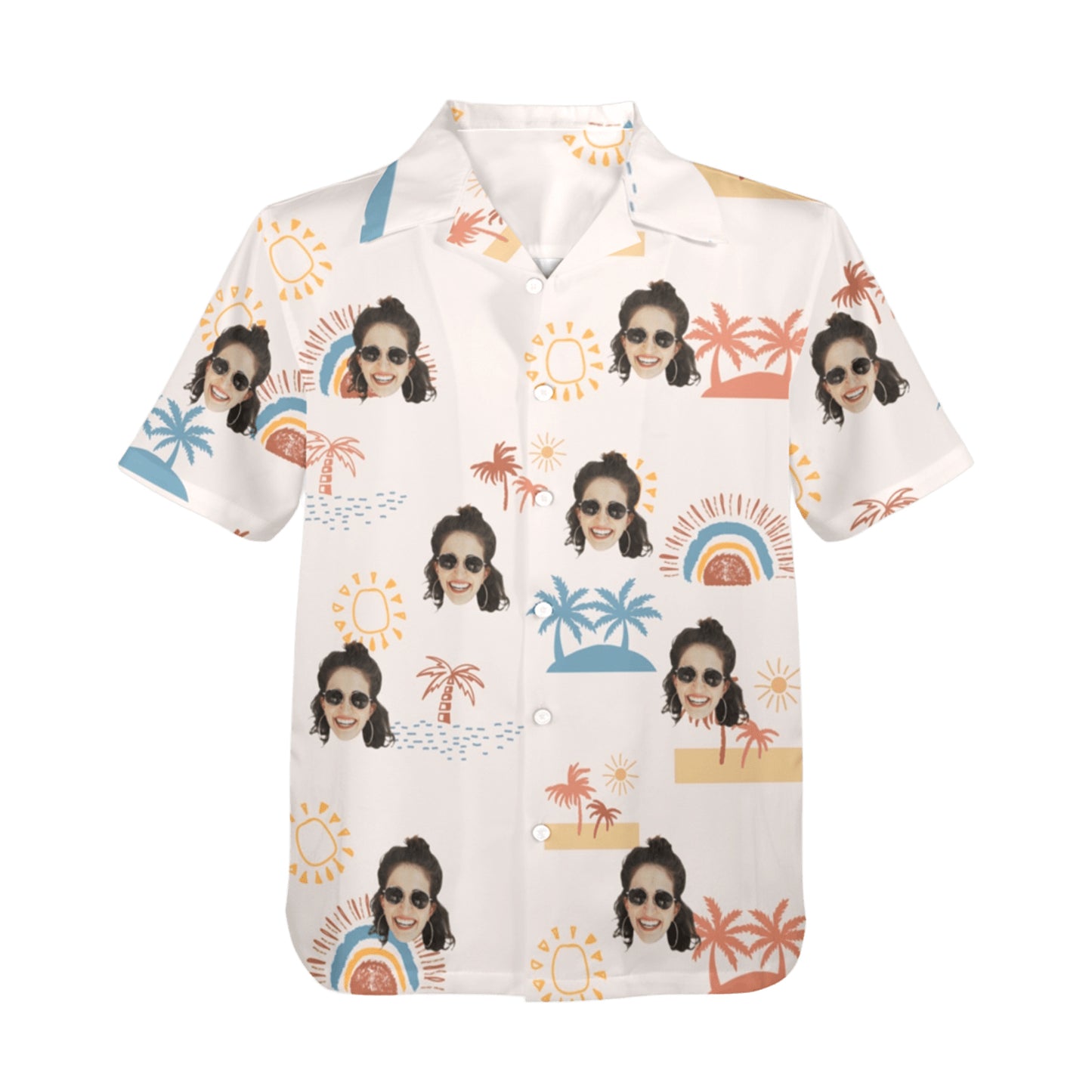 Custom Face Anime Sunset Coconut Breeze Hawaiian Shirt | Personalized Tropical Aloha Shirt For Wedding/Bachelor Party