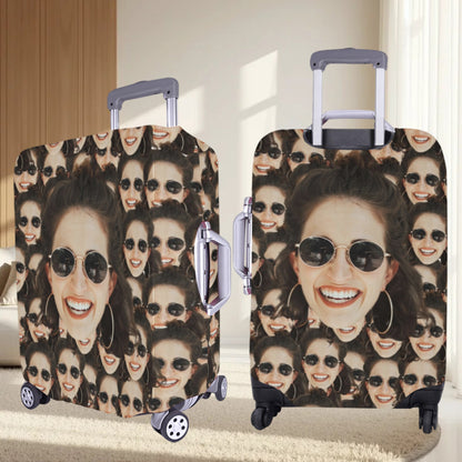 Personalized Funny Big Dense Face Luggage Cover | Customized Protective Print Suitcase Cover Prank Gifts for Him&Her