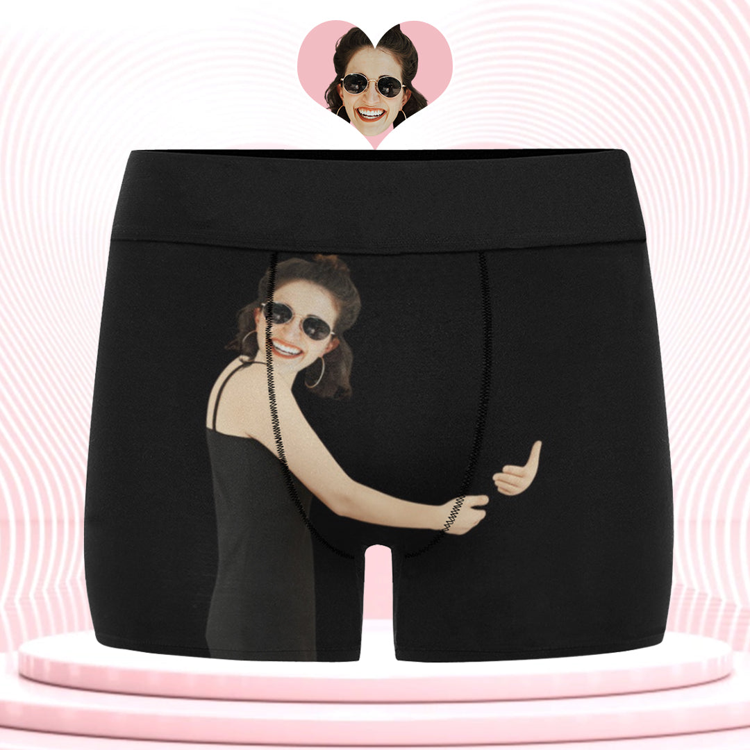 Custom Face It's Mine Underwear | Personalized Photo Men's Boxer Briefs Anniversary Honeymoon Gift