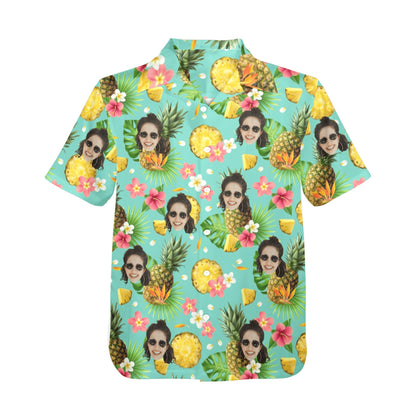 Custom Face Pineapple Hawaiian Shirt | Personalized Tropical Aloha Shirt For Summer Vacation