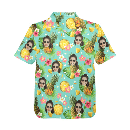 Custom Face Pineapple Hawaiian Shirt | Personalized Tropical Aloha Shirt For Summer Vacation