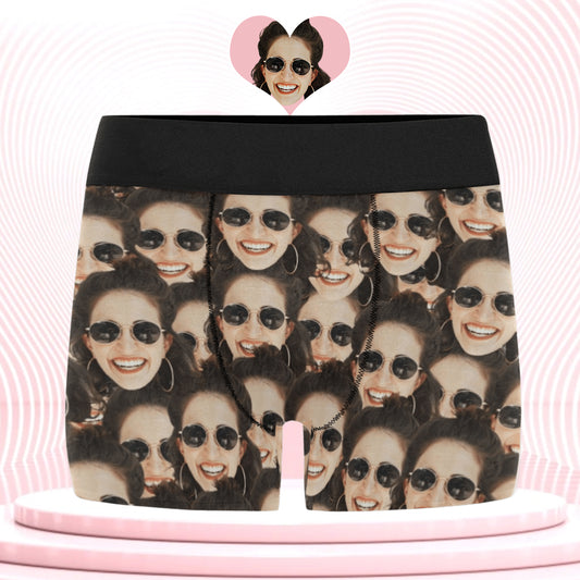 Custom Funny Dense Face Underwear | Personalized Photo Men's Boxer Briefs Valentine's Day Gift