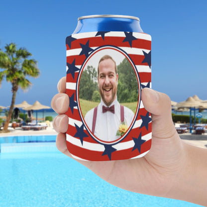 Personalized Photo Make America Great Again Can Cooler | Custom Neoprene Koozies Non Slip for Beer Cans&Bottles Party Gift