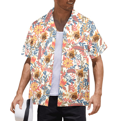 Custom Face Vibrant Floral Watercolor Hawaiian Shirt | Personalized Tropical Aloha Shirt For Birthday Surprise