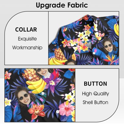 Custom Face Tropical Fruit Hawaiian Shirt | Personalized Tropical Aloha Shirt Bachelor Party Gift