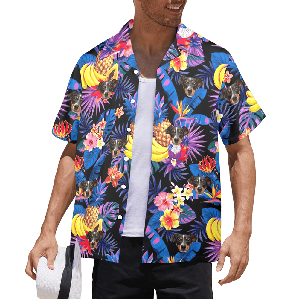 Custom Face Tropical Fruit Hawaiian Shirt | Personalized Tropical Aloha Shirt Bachelor Party Gift