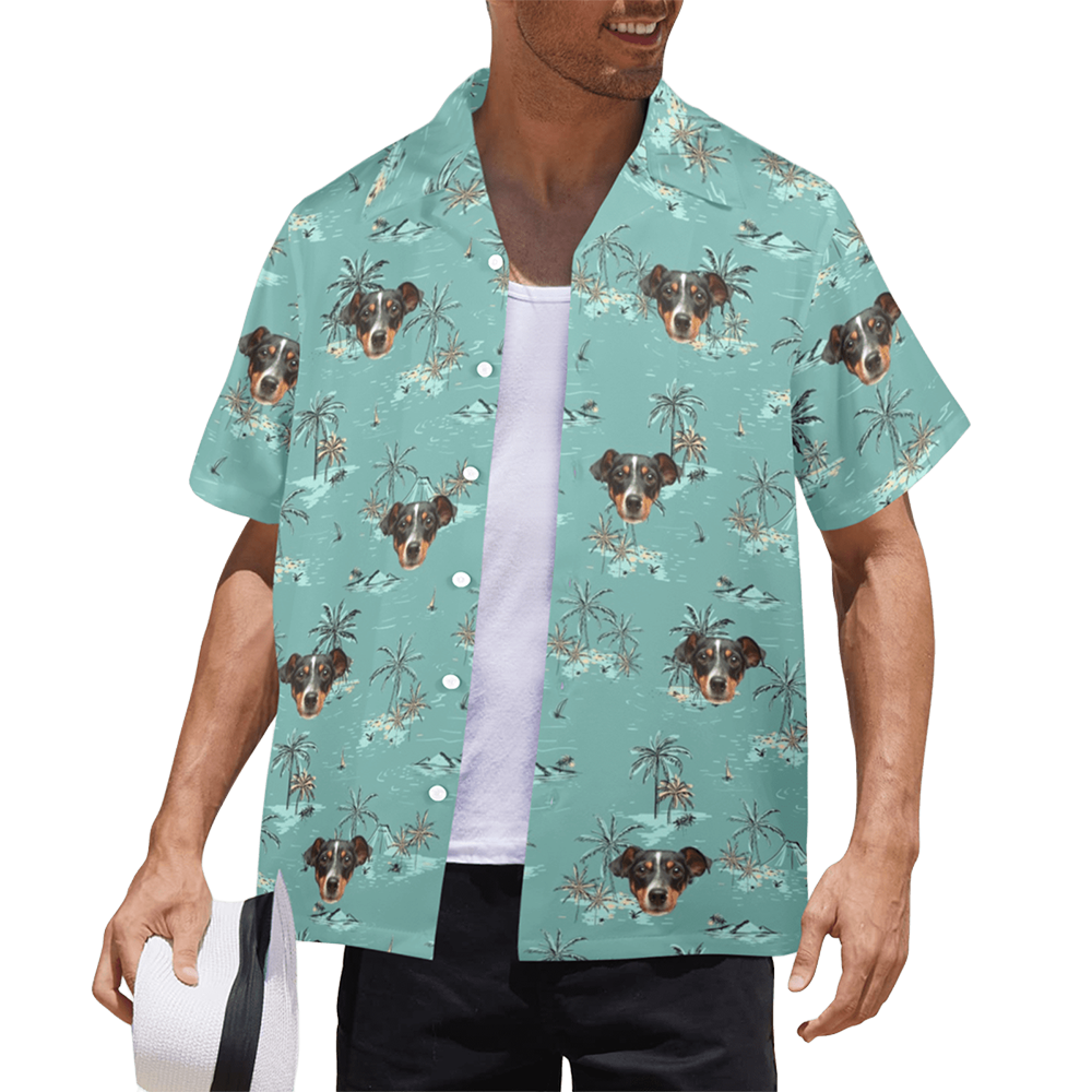Custom Face Coconut Tree&Island Hawaiian Shirt | Personalized Tropical Aloha Shirt Birthday&Bachelor Party Gift