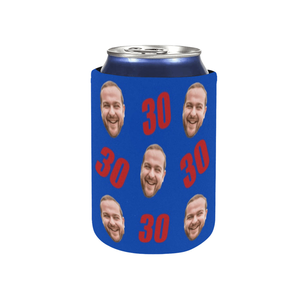 Personalized Face&Age Can Cooler | Custom Neoprene Koozies Non Slip for Beer Cans&Bottles Funny Birthday Party Favors