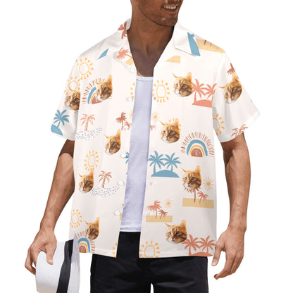 Custom Face Anime Sunset Coconut Breeze Hawaiian Shirt | Personalized Tropical Aloha Shirt For Wedding/Bachelor Party