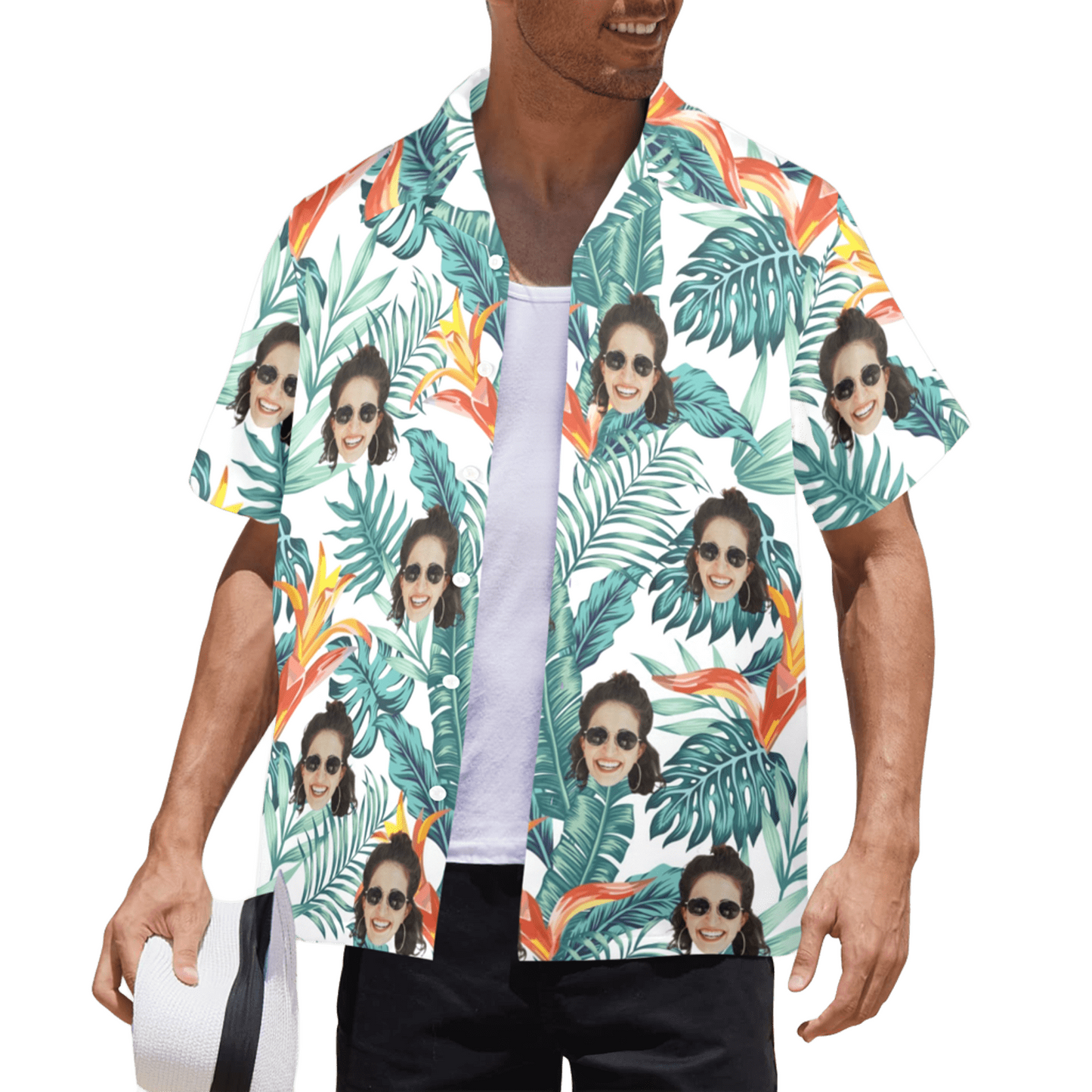 Custom Face seaweed Hawaiian Shirt | Personalized Tropical Summer Shirt Vacation Party Gift