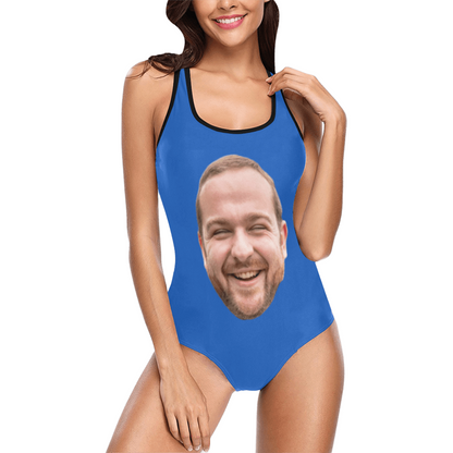 Custom Multi Color Face Swimsuit | Unique Women's Tank Top One Piece Bathing Suit Bachelor Party