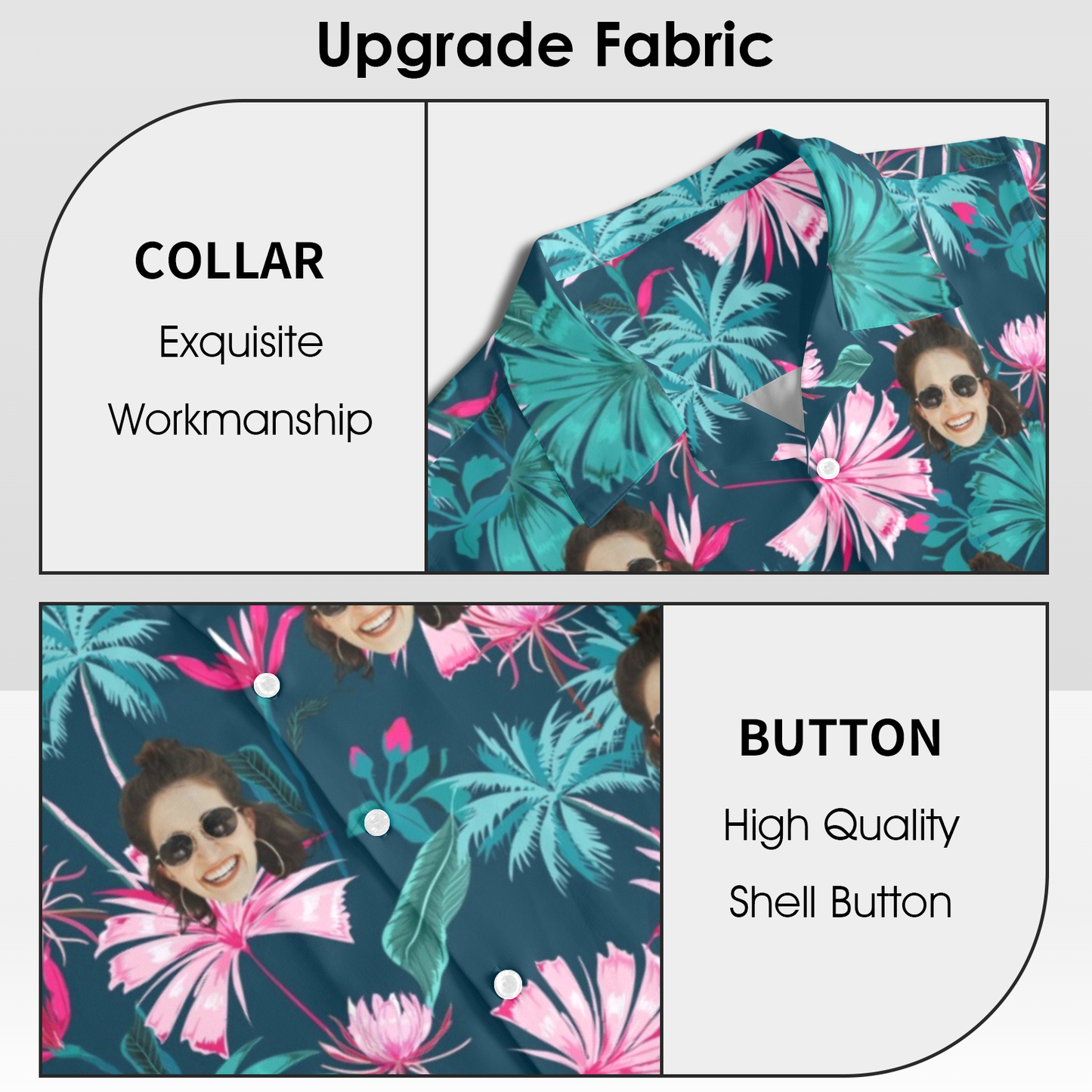 Custom Face Coconut Flowers Hawaiian Shirt | Personalized Tropical Aloha Shirt Beach Cruise Party Gift