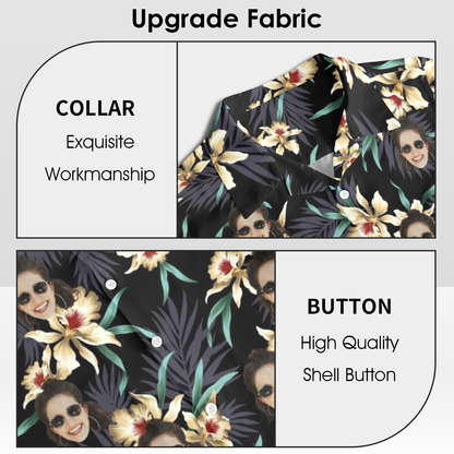 Custom Face Lily Flowers Hawaiian Shirt | Personalized Tropical Aloha Shirt For Cruise Trip