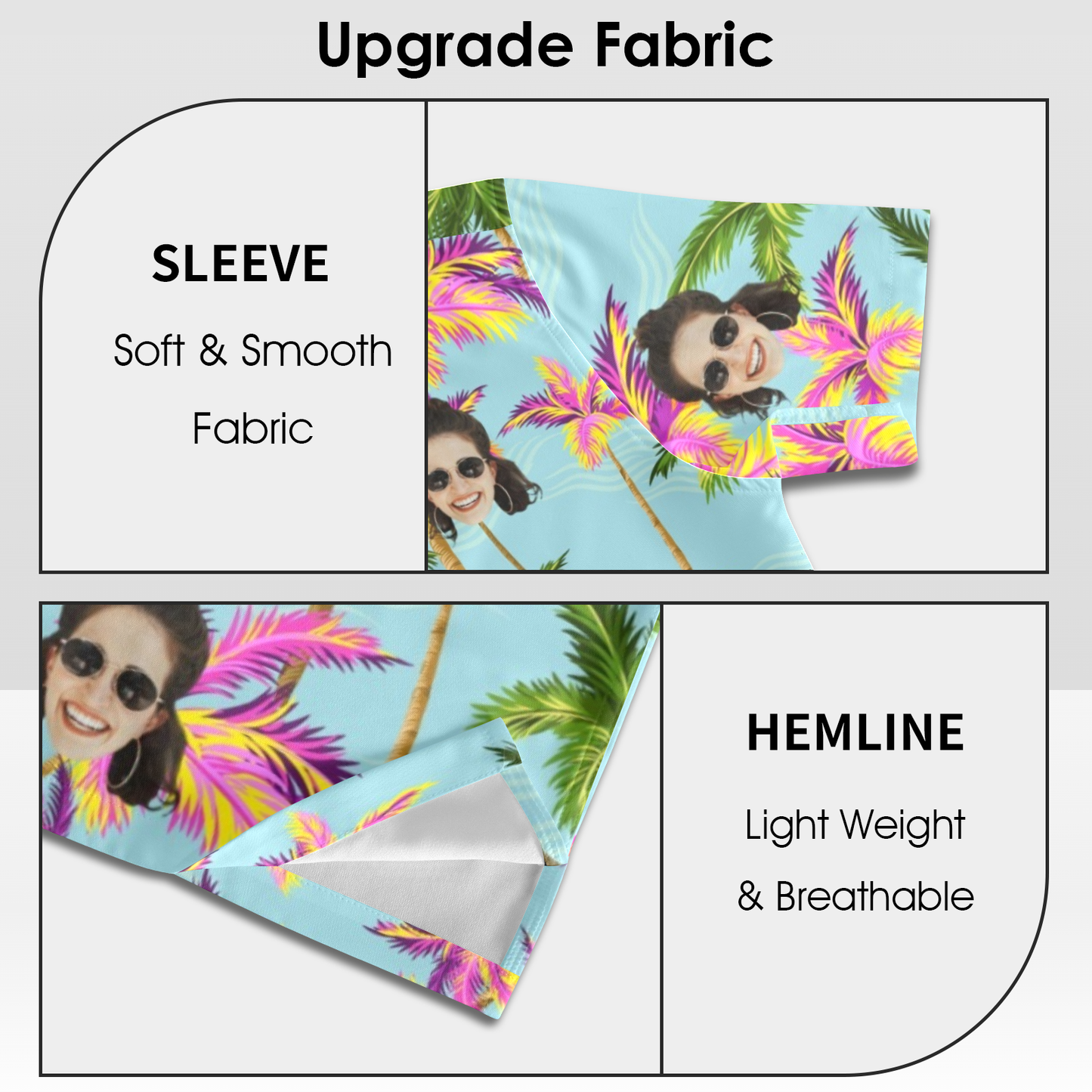 Custom Face Purple&Green Coconut Tree Hawaiian Shirt | Personalized Tropical Aloha Shirt For Float Trip
