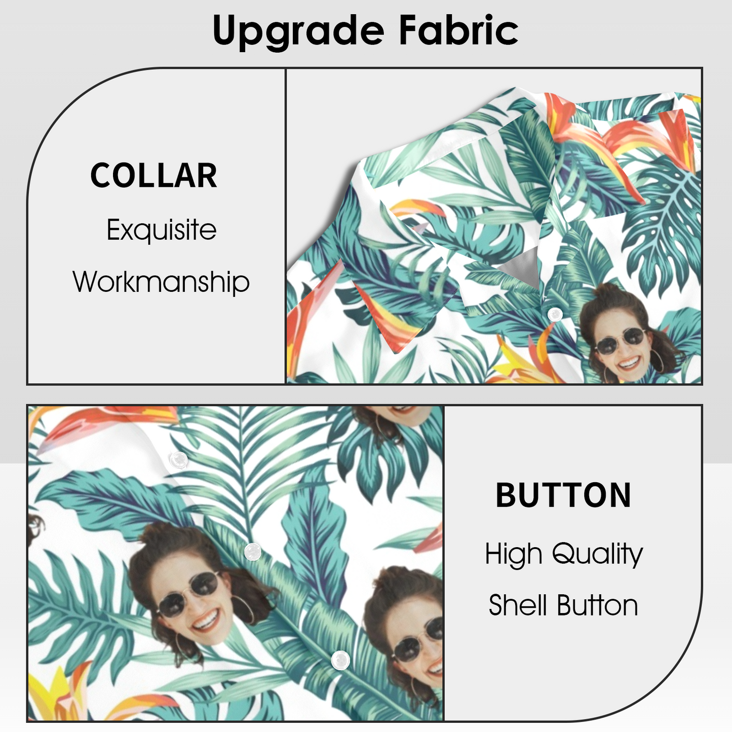 Custom Face seaweed Hawaiian Shirt | Personalized Tropical Summer Shirt Vacation Party Gift