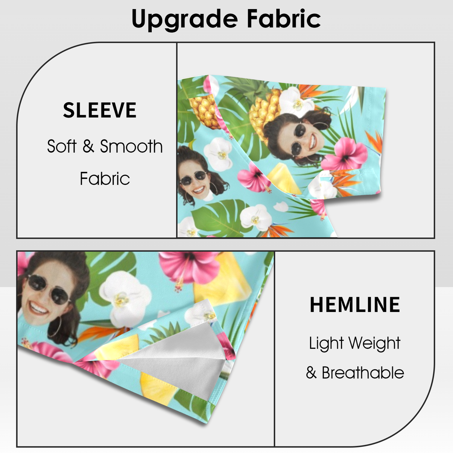 Custom Face Pineapple Flowers Hawaiian Shirt | Personalized Tropical Aloha Shirt For Family Party
