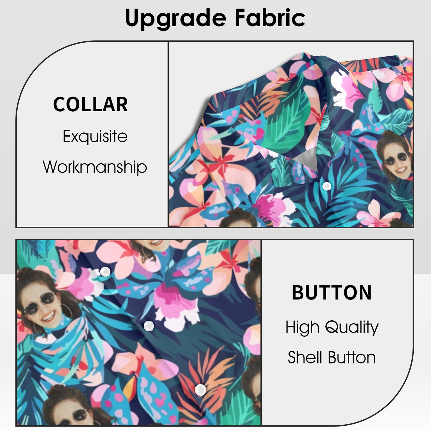 Hot Recommend Custom Face Sea Flower Hawaiian Shirt | Personalized Tropical Aloha Shirt