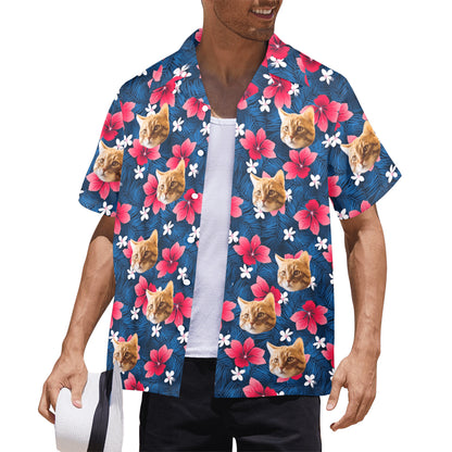 Custom Face Flower Petals Hawaiian Shirt | Personalized Tropical Aloha Shirt Father's Day Gift