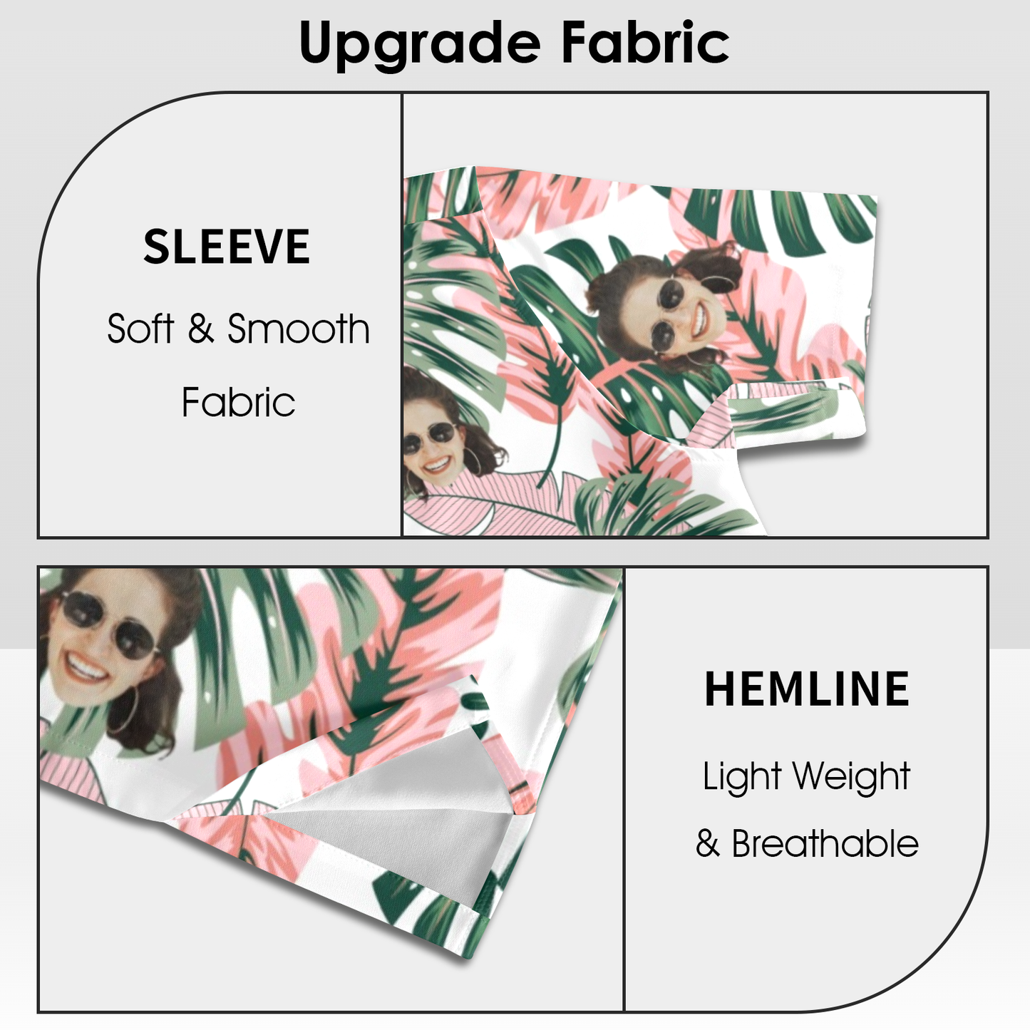 Custom Face Pink Plantain Leaves Hawaiian Shirt | Personalized Tropical Aloha Shirt Birthday Party Gift