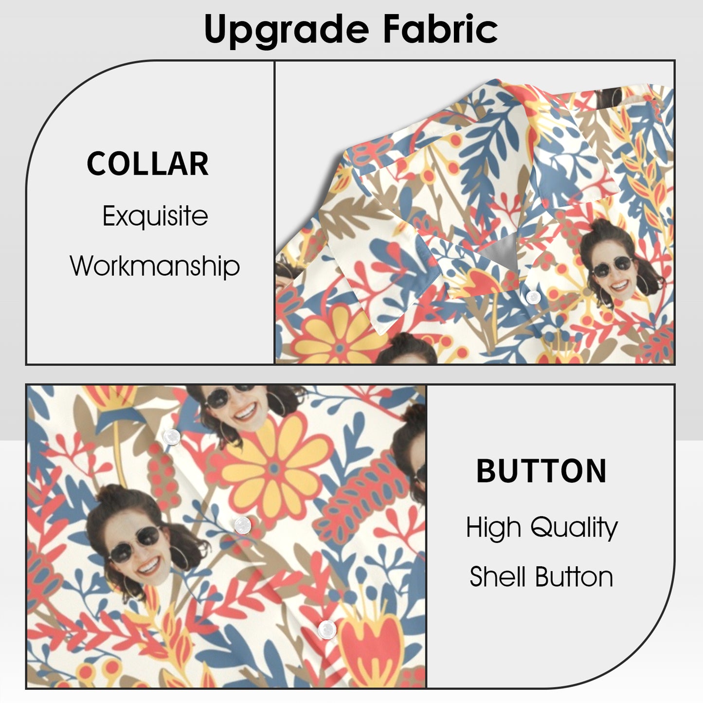 Custom Face Vibrant Floral Watercolor Hawaiian Shirt | Personalized Tropical Aloha Shirt For Birthday Surprise