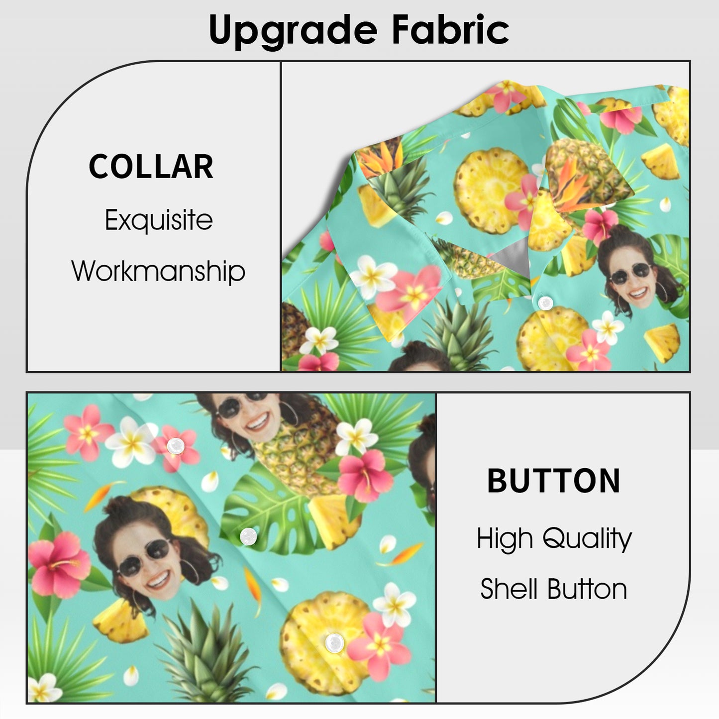 Custom Face Pineapple Hawaiian Shirt | Personalized Tropical Aloha Shirt For Summer Vacation