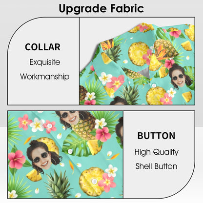 Custom Face Pineapple Hawaiian Shirt | Personalized Tropical Aloha Shirt For Summer Vacation