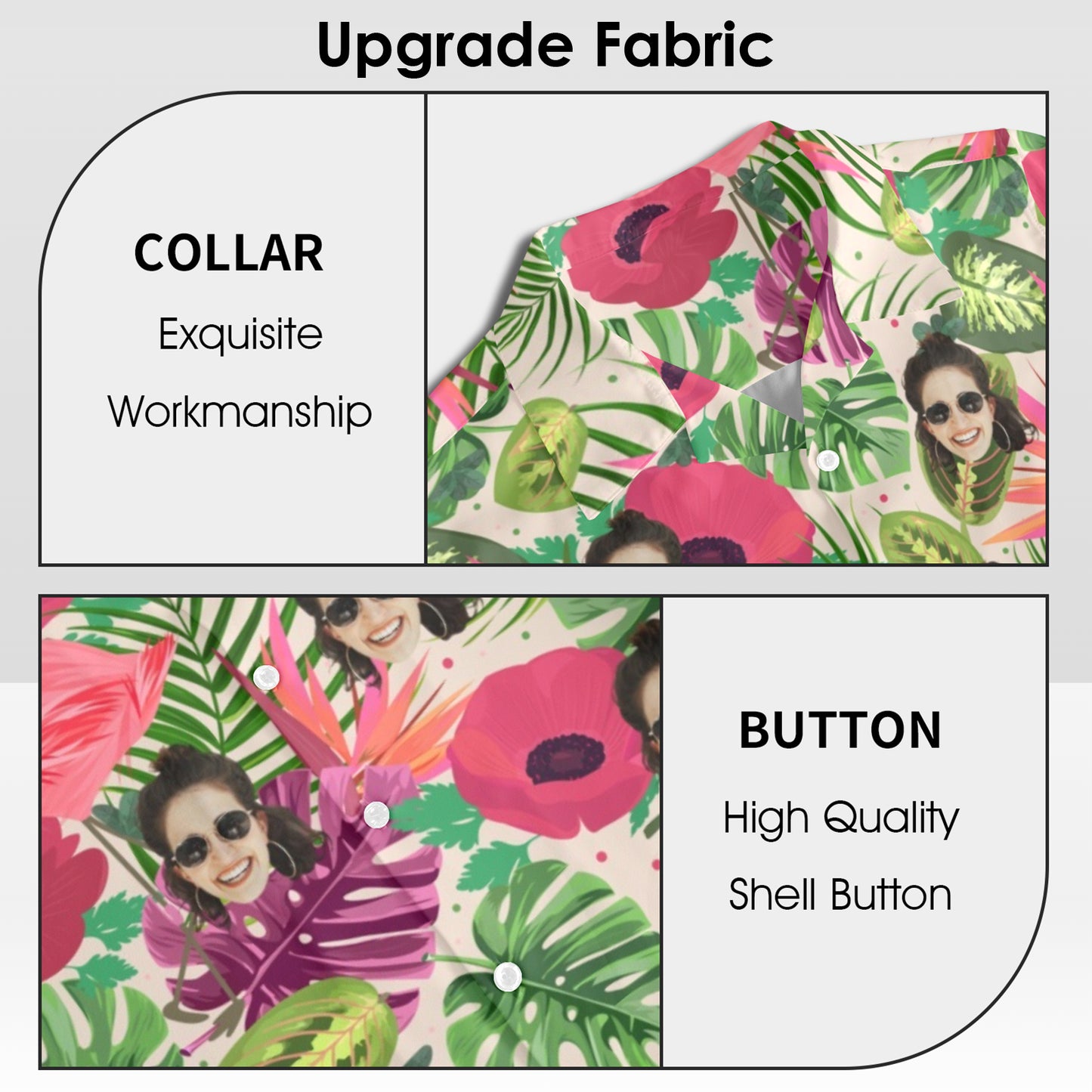 Custom Face Flamingo Rainforest Vibes Hawaiian Shirt | Personalized Tropical Aloha Shirt For Vacation/Cruise